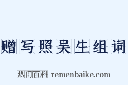 赠写照吴生组词是什么意思的图片